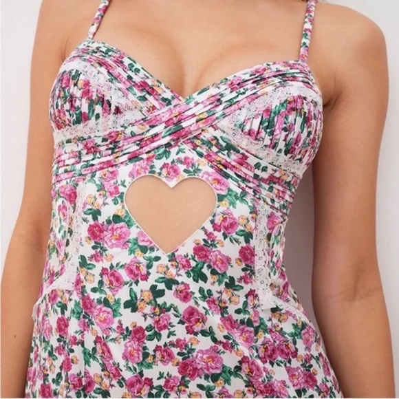 New! For Love and Lemons Heart Bloom Mini Slip Dress 31587 - Picture 4 of 12